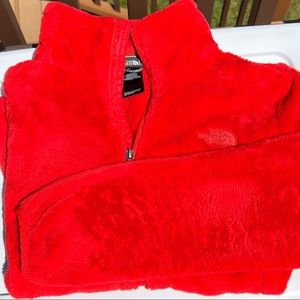 The North Face Red Fleece Fuzzy Full Zip Jacket